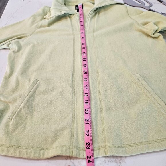 Eileen Fisher Petite Large PL Light Green Organic Cotton Full Zip Jacket - Picture 9 of 9